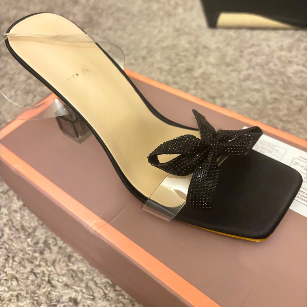 Shein Black bow heel